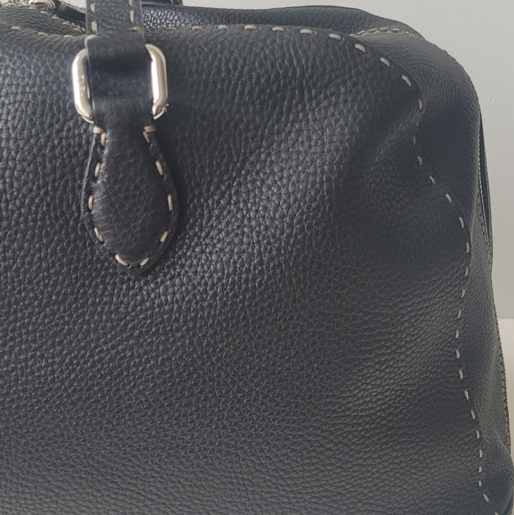 FENDI Selleria Black Leather Tote Bag - Picture 7 of 16